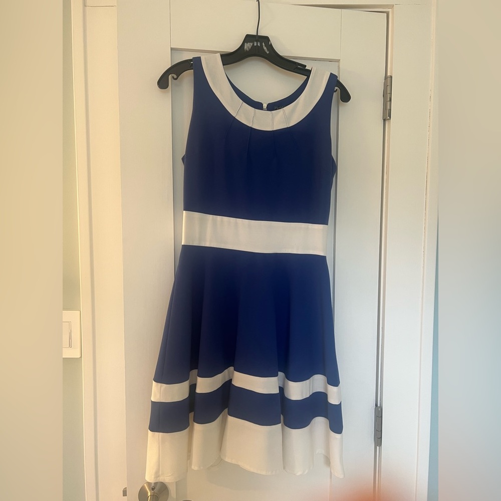 Boutique blue & white A Line dress